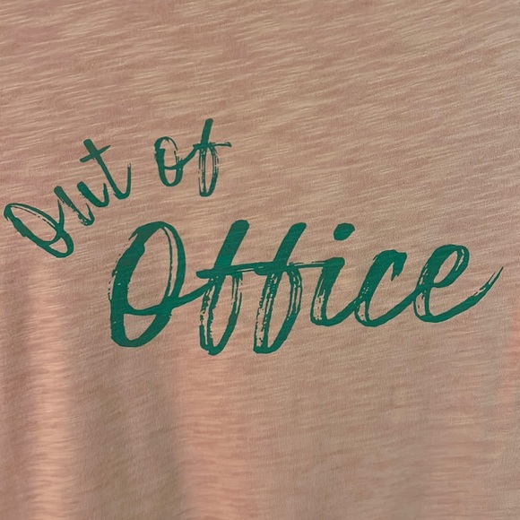 ALL WORTHY “Out of Office” Short Sleeve Slub Knit Tee Shirt - Picture 3 of 5